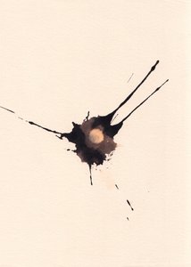 Blot 2, 2018 (tusz i wybielacz na papierze) autorstwa Marco Campedelli