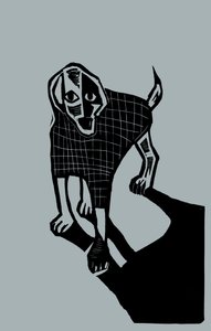 Pies, 2023 (linoleum na papierze)