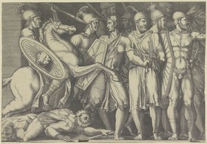 Trajan walczący z Dakami autorstwa Marco Dente (attributed to)