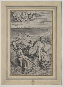 Miłość i Kupidyn niesione przez delfiny, 1500s.