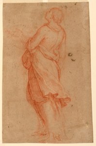 Rysunek przedstawiający młodą kobietę (św. Maria Magdalena pod krzyżem), 1550-75