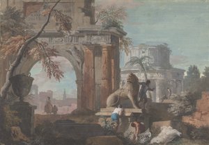 Capriccio z rzymskimi ruinami, ca. 1700-1730.