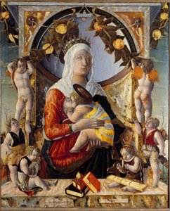 Dziewica i dziecko w otoczeniu 8 aniołów. Obraz Marco Zoppo (1433-1478)