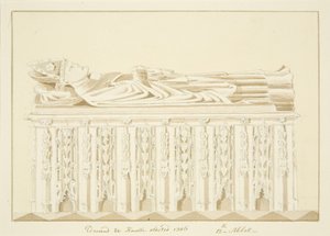 Grób opata Knowlesa w katedrze w Bristolu (ołówek i akwarela na papierze) autorstwa Marcus H. Homes