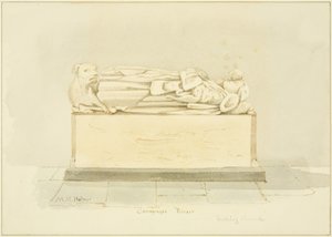 Grób portmonetki Canynges w St Mary Redcliffe (ołówek i akwarela na papierze) autorstwa Marcus H. Homes