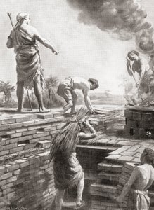 Budowanie zigguratów, ogromnych piramidalnych wież świątynnych, które zostały po raz pierwszy zbudowane w sumeryjskich miastach-państwach, z Hutchinson