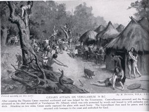 Atak Cezara na Verulamium, ilustracja z "Hutchinson