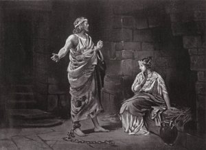 Pelopidas w niewoli (litografia) autorstwa Margaret (after) Dovaston