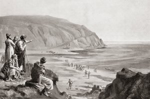 Przybycie Fenicjan na wschodnie wybrzeże Morza Śródziemnego, ok. 1500 p.n.e., z Hutchinson