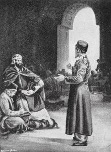Vologeses III nadzoruje kolekcję Pehlevi Avesta, AD 160 (litografia) autorstwa Margaret (after) Dovaston