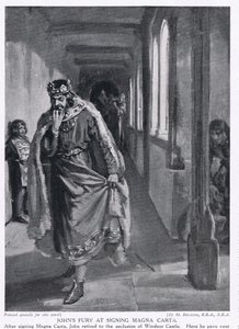 Wściekłość Johna po podpisaniu Magna Carta AD1215 autorstwa Margaret Dovaston