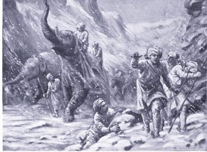 Pierwszy sukces Mahmuda z Ghazni w 1000 r. n.e. (litografia) autorstwa Margaret Dovaston