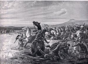 Bitwa pod Orchomenos, ilustracja z "Historii narodów" Hutchinsona autorstwa Margaret Dovaston