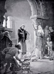 Sąd nad dziewięcioma lemieszami, ilustracja z "Historii narodu" (litografia)