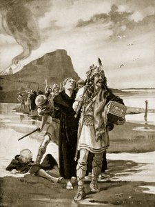 The Plunder of Lindisfarne, ilustracja z "Hutchinson