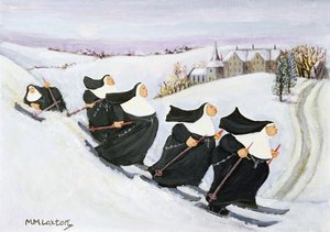 Narciarstwo (olej na papierze)