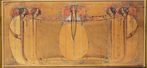 May Queen, rysunek do panelu herbaciarni przy Ingram Street, ok. 1900 (akwarela na papierze) autorstwa Margaret Macdonald