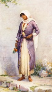 Druzyjska kobieta (kolorowa litografia)