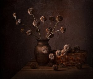 Suszone kwiaty w naturalnych odcieniach autorstwa Margareth Perfoncio