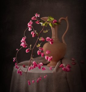 Elegancka różowa martwa natura autorstwa Margareth Perfoncio