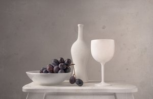 Minimalistyczne winogrona i wino autorstwa Margareth Perfoncio