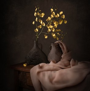 Nastrojowe żółte orchidee autorstwa Margareth Perfoncio