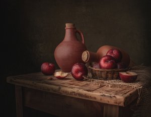 Martwa natura ze śliwkami ze Starego Świata autorstwa Margareth Perfoncio
