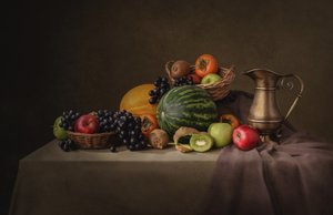 Martwa natura z obfitym plonem autorstwa Margareth Perfoncio