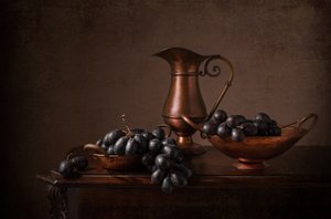 Retro martwa natura z miedzią autorstwa Margareth Perfoncio