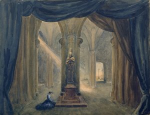Scenografia do spektaklu "Kamienny gość" Aleksandra Dargomyżskiego autorstwa Margarita Genrichovna Genke-Shifrina