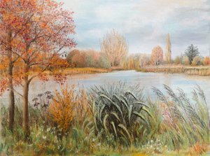 Tamiza w pobliżu Windsoru, 2022 (pastel) autorstwa Margo Starkey