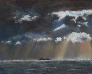 Szkwały na morzu, 2022 (pastel) autorstwa Margo Starkey