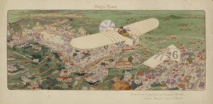 Jednopłatowiec Bleriot Beaumonta przylatujący do Rzymu wygrywając wyścig lotniczy Paryż-Rzym autorstwa Marguerite (fl.1909 14) Montaut