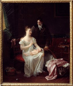 Szczęśliwi małżonkowie Młoda burżuazyjna rodzina Pierwszego Cesarstwa. Obraz Marguerite Gerard (1761-1837) XIX-wieczny Lyon, Musee des Beaux Arts