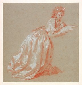 Młoda kobieta klęczy autorstwa Marguerite Gerard