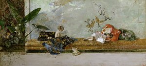 Dzieci artystów, María Luisa i Mariano, na Salonie Japońskim, 1874