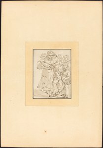 Stary człowiek wskazujący w lewo autorstwa Maria Catharina Prestel after Adriaen Pietersz van de Venne