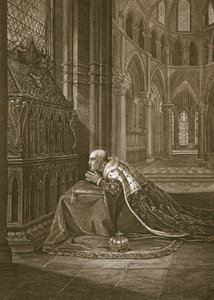 Lewis VII, król Francji, przed Grobem Becketta, ryty W. Sharpa, ilustracja z „Historii Anglii” Davida Hume