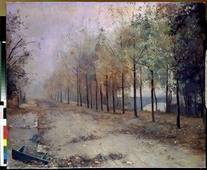 Jesień (jesień). Obraz Marii Konstantinovny Bashkirtseva (1860-1884). Olej na płótnie, 97 x 117 cm, 1883. Sztuka rosyjska, krajobraz XIX wieku. Państwowe Muzeum Rosyjskie w Sankt Petersburgu.