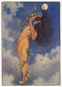 Ilustracja do książki "Hiawatha" Longfellowa (kolorowa litografia)