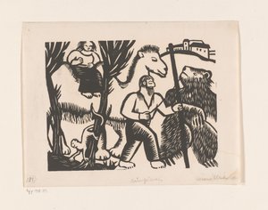 Bärenführer (oryginalny tytuł na obiekcie) autorstwa Maria Uhden (signed by artist)