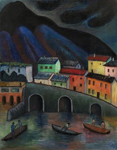Nocne łowienie ryb w Asconie, lata 20.-1930. autorstwa Marianne von Werefkin