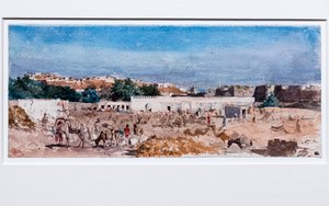 Pejzaż północnoafrykański, po 1862 (akwarela na graficie przygotowawczym na grubym papierze tkanym)