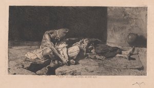 Arabe veillant le corps de son ami (Arab czuwający nad ciałem swojego przyjaciela) autorstwa Marià Fortuny