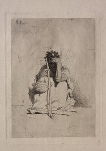 Siedzący żebrak. autorstwa Mariano José María Bernardo Fortuny y Carbó