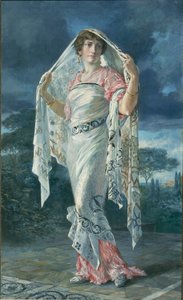 Portret Henriette Fortuny w stroju pompejańskim z Pompejów