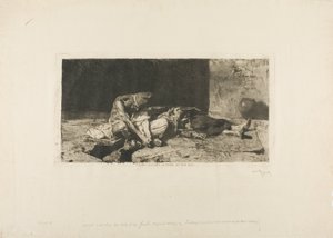 Arab oglądający ciało swojego przyjaciela autorstwa Mariano Fortuny y Marsal