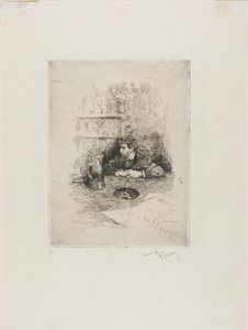 Portret Eduardo Zamaçois, hiszpańskiego malarza autorstwa Mariano Fortuny y Marsal