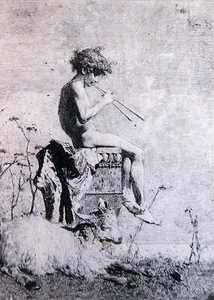 Sielanka (akwaforta) autorstwa Mariano José María Bernardo Fortuny y Carbó