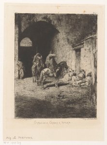 Bewakers van de kasba te Tetouan Casbaha Tetuan Guard (tytuł na obiekcie) autorstwa Mariano José María Bernardo Fortuny y Carbó